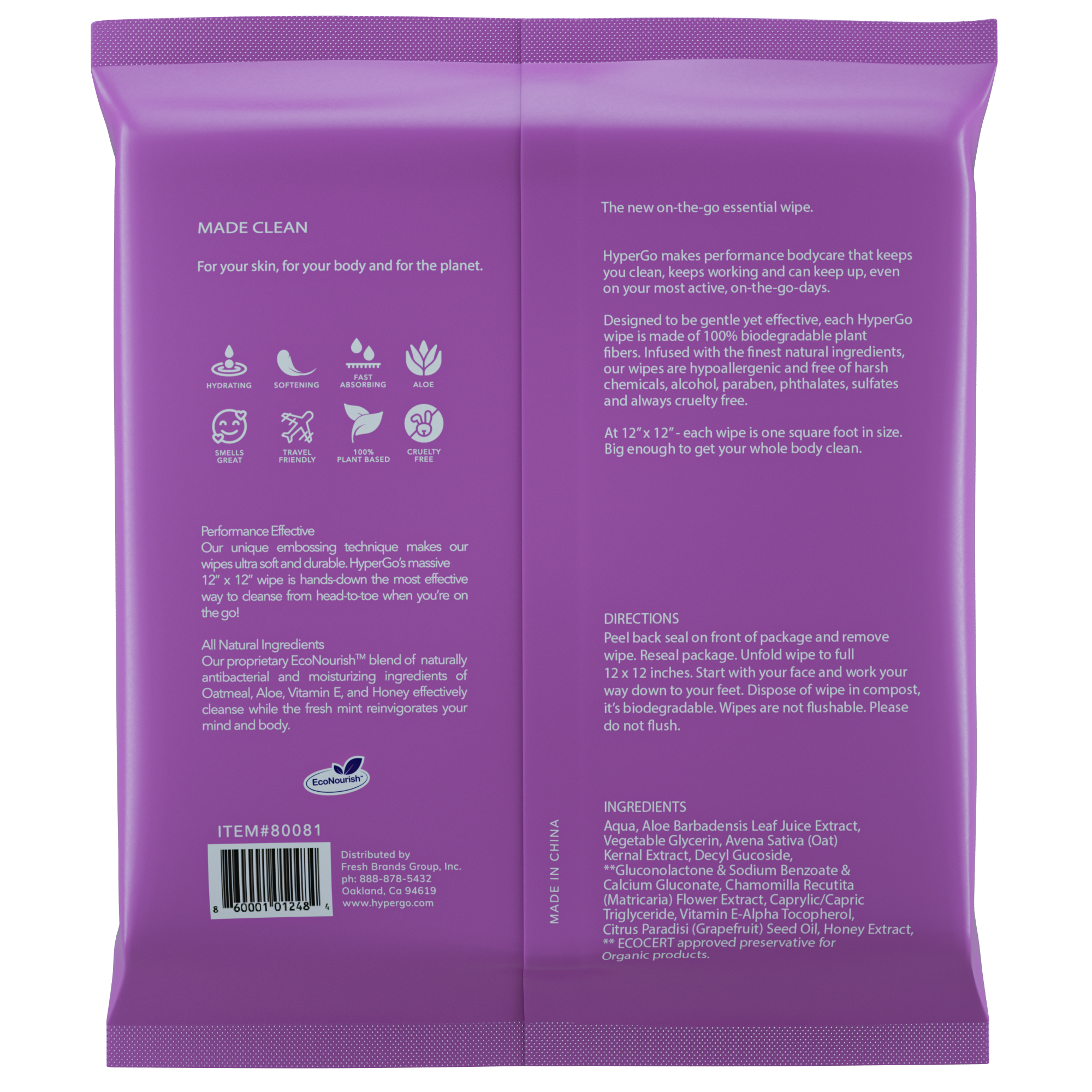 The Body Wipe (Lavender) - 20 Count - 2 Pack