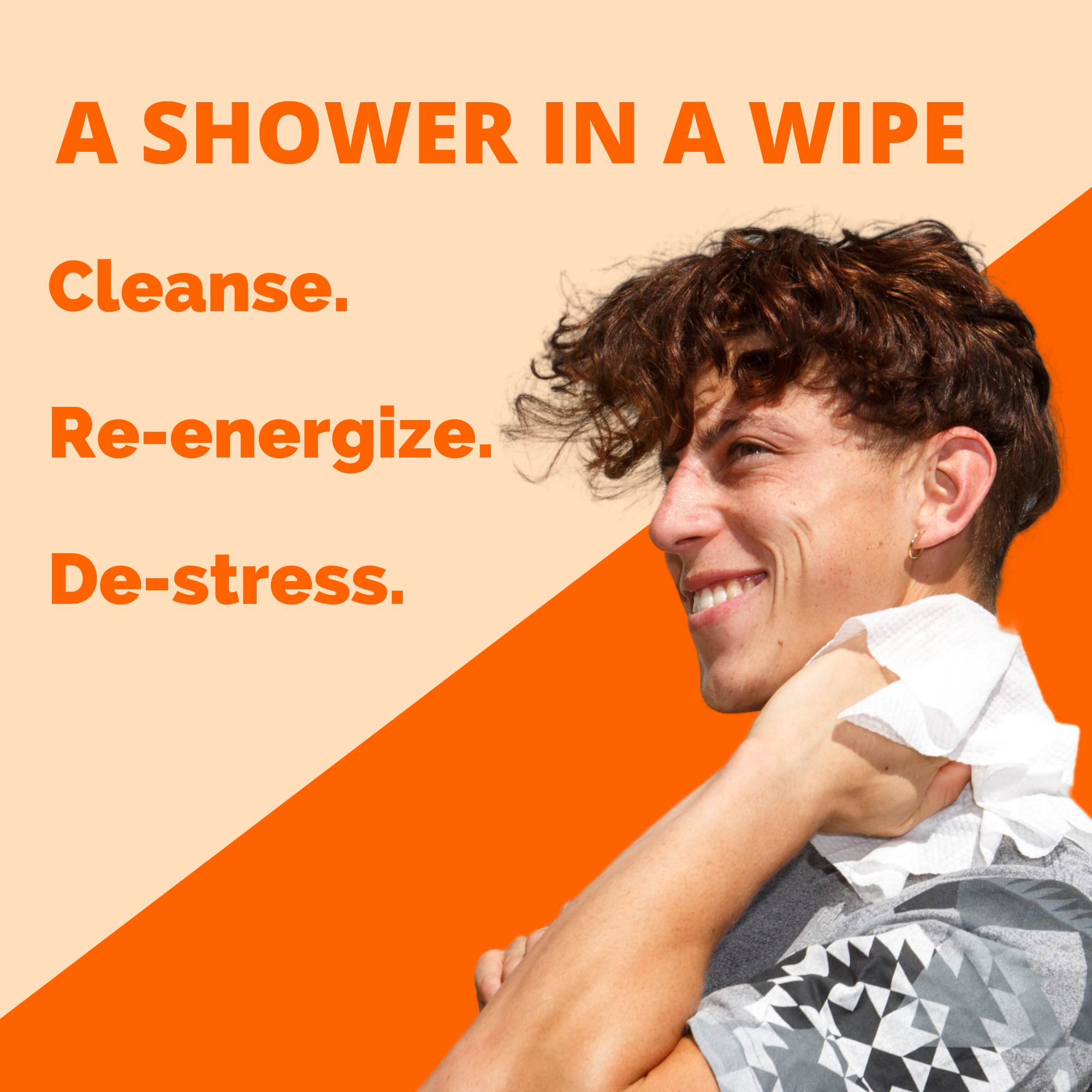 HyperGo is a shower in a wipe!  Cleanse, Re-energize. De-stress.