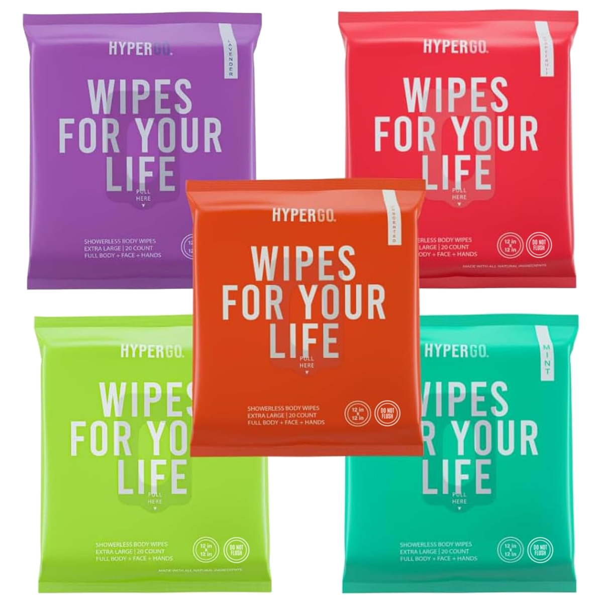 HyperGo bundle of all five scents — Mint, Lavender, Citrus, Cucumber, Unscented